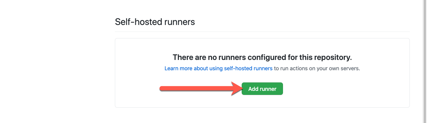 GitHub repo settings actions add runner