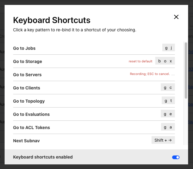 Clicking a keyboard pattern lets you rebind to a pattern of your choosing