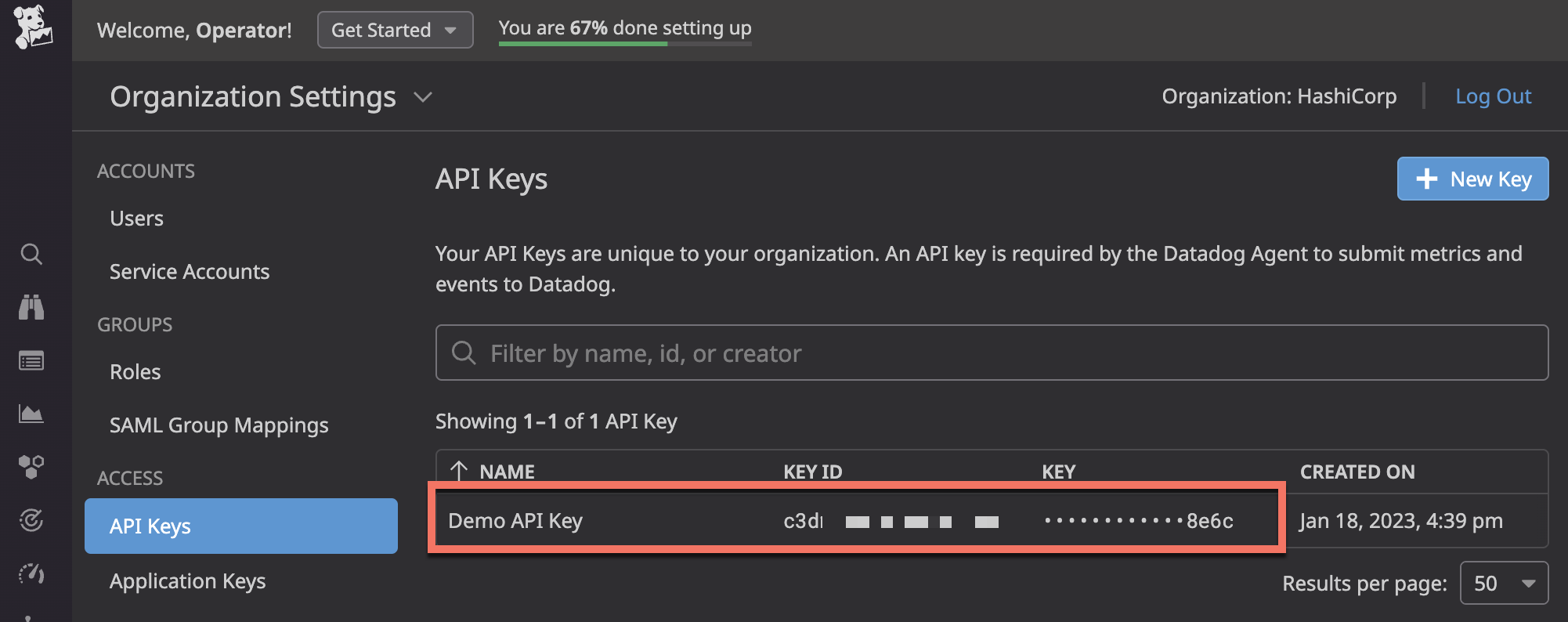 Datadog API Key