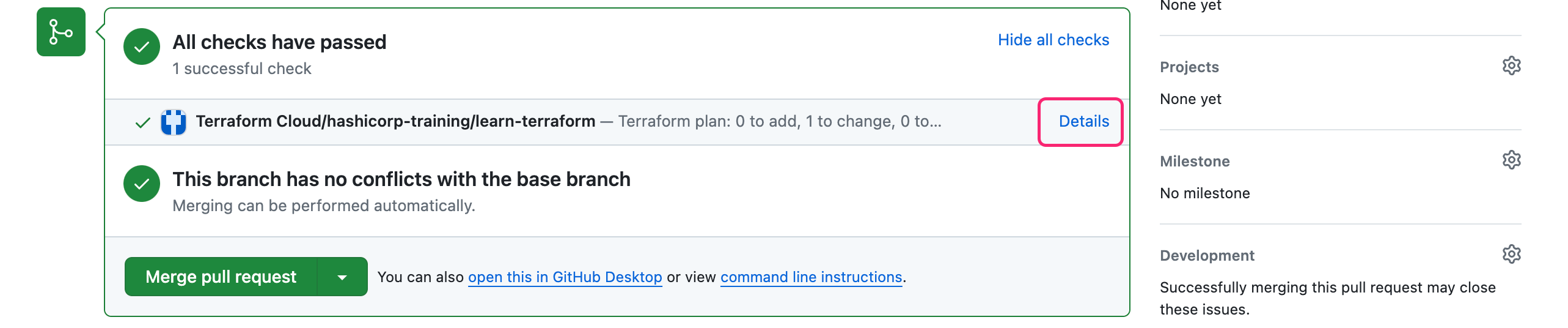 Pull request details