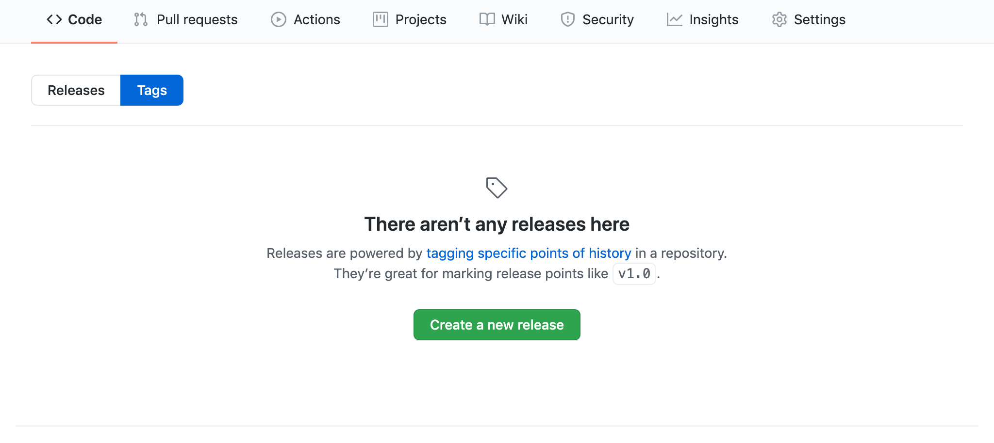 GitHub create a new release tag