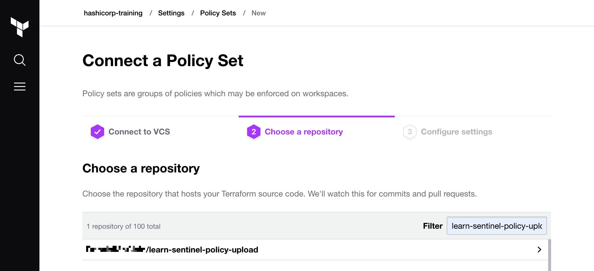 Configure policy set source repository